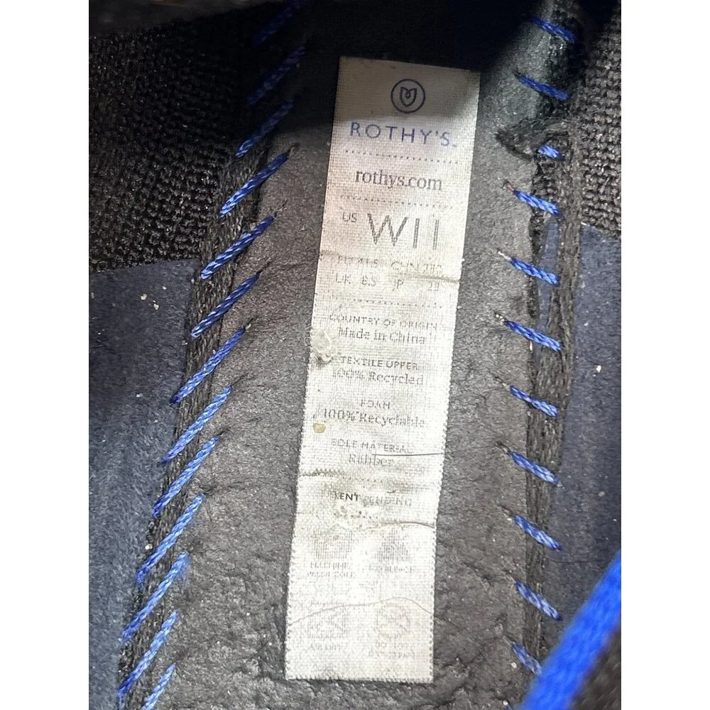 Rothy's Black Flats with Blue Lining